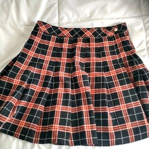 Black and red plaid skirt
